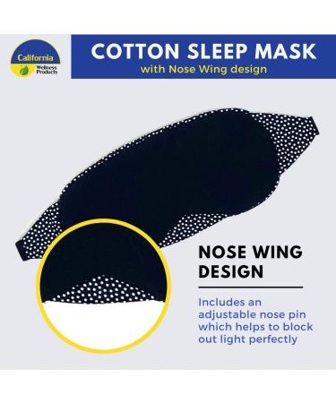 California Wellness Sleep Mask for Men and Women | Eye Mask for Airplane Travel | Adjustable Headband Blindfold in Blue Cotton | Includes Black Mask and Eye Pillow - Buy Online on GoSupps.com