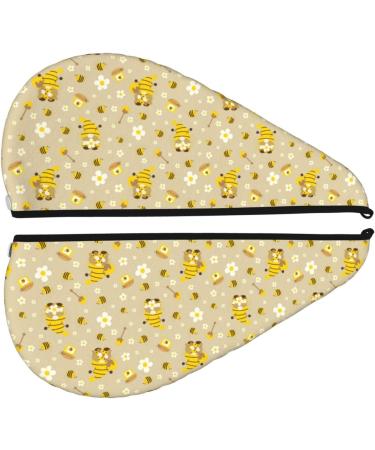 Hair Towel Wrap with Button Quick Drying Towel Turban & Cute Bee Gnomes Design for Effortless Hair Care - Buy Online on GoSupps.com