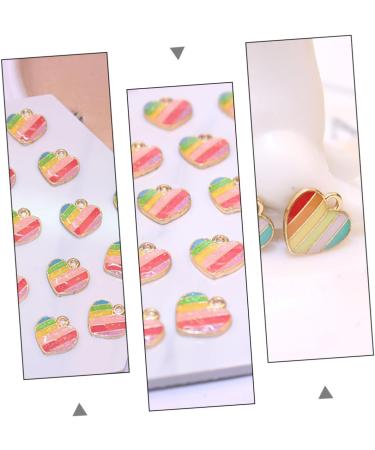 DIYEAH 60 Pcs Peach Heart Drop Oil Pendant Enamel Heart Charms Diy Pendant Alloy Accessories Gold Powder - Buy Online on GoSupps.com