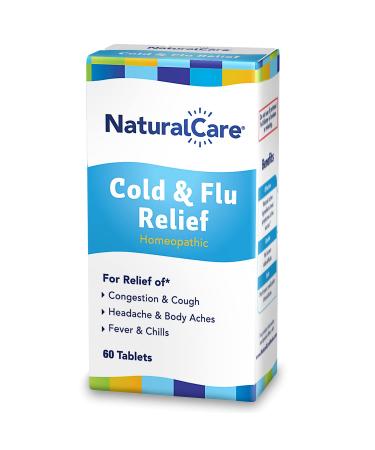 NaturalCare Cold & Flu Relief* Homeopathic Helps Temporarily Relieve Congestion Cough Headache Sore Throat Runny Nose Body Aches Fever Chills & Other Cold & Flu Symptoms * 60 Tablets