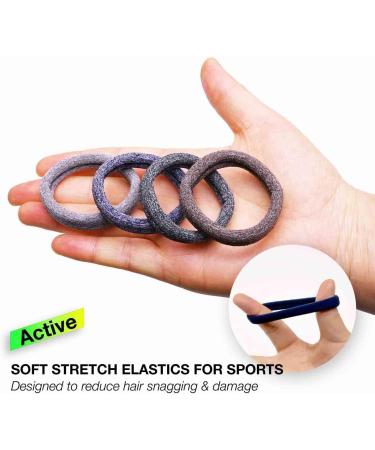 Basic Sense Gym Hair Ties - Unique Soft Jersey Bobbles Strong Hold Seamless Elastics Metal-Free for Active Lifestyles Grey - Buy Online on GoSupps.com