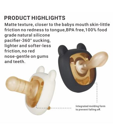 HEORSHE Baby Pacifier - Orthodontic Silicone Pacifier 6-18 Months (Bear, Black) - BPA-Free - 4 Pack - Buy Online on GoSupps.com