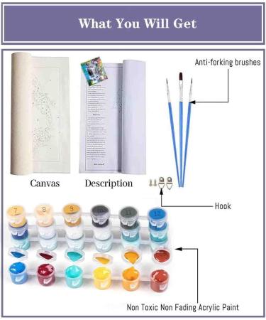 Mountains Waterfall Paint by Number Kit - 4 Pack DIY Adult & Kids Landscape Painting Set on Canvas 12X16 Inch - Beginner Friendly - Buy Online on GoSupps.com