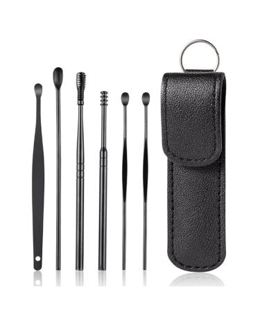 6Pcs/Pack Ear Cleaner Wax Removal Tool Earpick Sticks Earwax Curette Ear Cleaning Ear Picking Ear with Bag Spoon Storage Wax