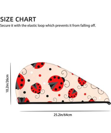 Red Ladybug Microfiber Hair Towel - Super Absorbent Coral Velvet Wrap for Long Curly & Thick Hair | Quick Drying Towel for Women - Buy Online on GoSupps.com