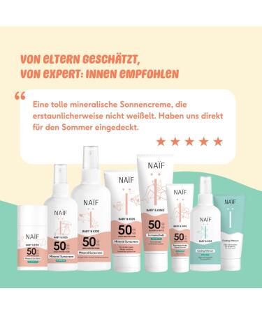 Na f - Sunscreen with mineral formula - for babies & children - SPF 50 - Cream without octocrylene - UVA and UVB protection - Dermatologically tested - 100ML - Buy Online on GoSupps.com
