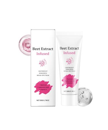 Sun Cream Index 40, Body Sun Cream with Beet Extract Infused, Korean Face Moisturizing Cream, Sun Spf 40 Pa+++ Broad Spectrum Sunscreen, Daily Non-Greasy, No White Cast&Pilling (1)