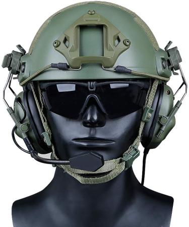 Wiseonus Tactical Headset with Microphone - Waterproof Airsoft & Paintball Helmet Side-Track Headphones for Hunting Activities - Buy Online on GoSupps.com