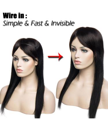 Elailite Real Hair Extensions with Wire - Invisible Faden Remy Smooth 16 /40cm 60g #01 Black - Premium Quality International Shipping - Buy Online on GoSupps.com