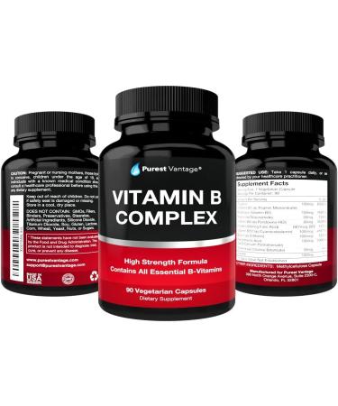 Super B Complex Vitamins for Energy, Stress & Immunity - 90 Vegetarian Capsules - Buy Online on GoSupps.com