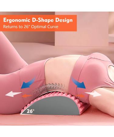 Joligaea 2-in-1 Neck and Back Extensor Pillow | Lumbar Support & Back Stretching Device - Pink - Buy Online on GoSupps.com