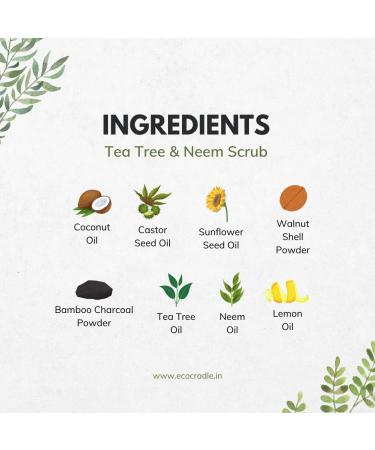 Anti-Acne Tea Tree & Neem Face Scrub - Walnut Shell Powder 40gm | International Shipping - Buy Online on GoSupps.com