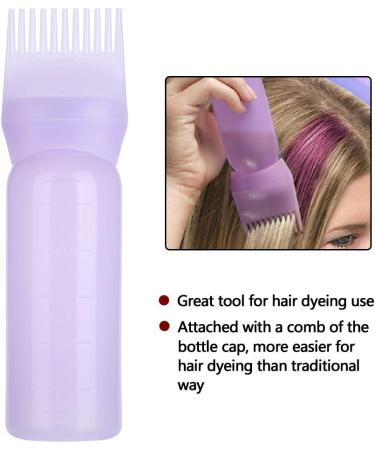 Root Comb Applicator Bottle Hair Dye Bottle for Hair Dye Bottle Applicator Brush with Graduated Scale(3 colors for your choice (Purple) - Buy Online on GoSupps.com