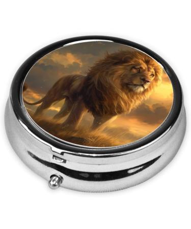 Ferocious Lion Portable Metal Pill Box - Compact 3-Compartment Design for Travel | Durable Hinged Fastening & Stylish Black Color - Buy Online on GoSupps.com