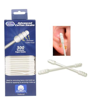300ct Double Grooved Cotton Swabs | Tipped Applicator for Safe Ear Wax Removal - Buy Online on GoSupps.com