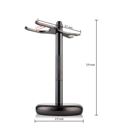Miusco Natural Badger Hair Shaving Brush and Stand Set | Dark Chrome | Black | Compatible with Safety, Cartridge, & Disposable Razor - Buy Online on GoSupps.com