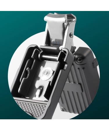 Thick Nail Clippers Folding Nail Clippers | Stainless Steel Nail Clippers Keychain Foldable - Fashion Accessories for Manicure Trimmer Nails Toenails School Travel Black L - Buy Online on GoSupps.com