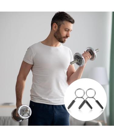 High-Quality 30mm Dumbbells with Spring Clamping Collars | Durable Stainless Steel Barbell Clips for Safe Training | Stronglift Silver - Buy Online on GoSupps.com