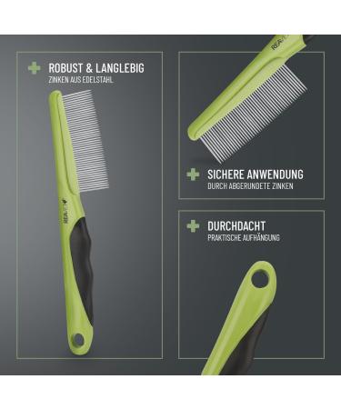 Reavet Flea & Lice Comb for Dogs & Cats | Gentle Fur Care for Long & Short Hair | Effective Parasite Removal Tool - Buy Online on GoSupps.com