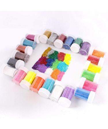 24 x 20g Fine Glitter Powder Set - 24 Vibrant Colors for Nails Body Art Slime & Crafts | Premium Glitter Dust - Buy Online on GoSupps.com