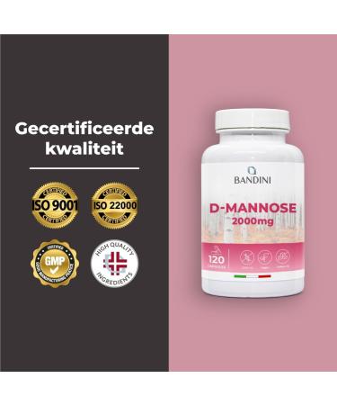 Bandini D Mannose for cystitis 2000 mg pure DMannose per daily high dose for urinary tract support and wellbeing 100 Vegan & GMOfree Manose 120 pure capsules 120 units Confezione da 1 - Buy Online on GoSupps.com