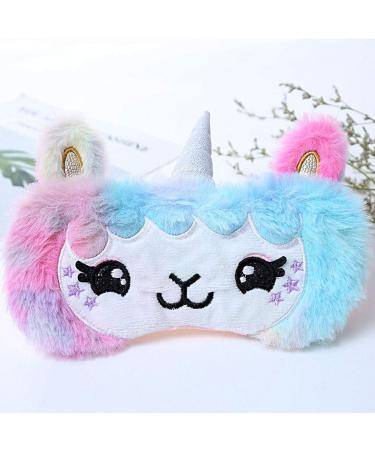 4 Pack Unicorn and Friends Sleeping Masks for Girls and Women - Soft Plush Blindfolds for Travel, Nap, and Night Sleeping - Buy Online on GoSupps.com