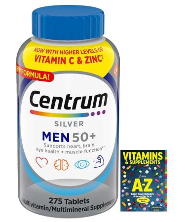 Centrum Silver Men 50+ Multivitamin 275 Tablets+ Better Guide Vitamins Supplements Book