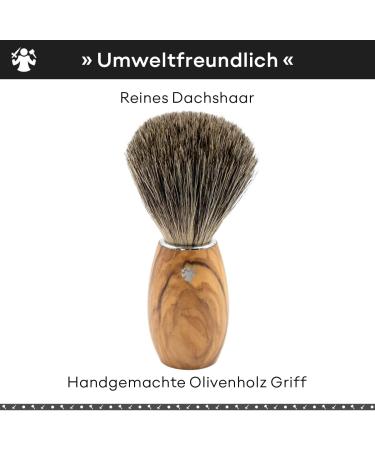 Dovo Premium Razor Brush Set | Natural Pure Roof Hair & Olive Wood Soap Shell | Classic Wet Shaving Men's Gift Set - International Shipping - Buy Online on GoSupps.com