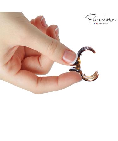 Parcelona Round Tortoise Shell Hair Claw Clips - Set of 6 Mini 1/2 Celluloid Interlocking Clamps for Women and Girls - Buy Online on GoSupps.com