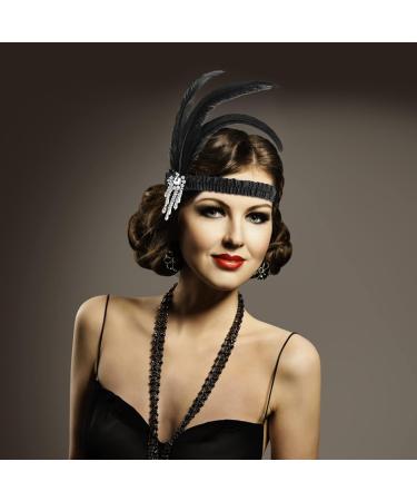 Molain 1920s Flapper Headband Halloween Party Feather Crystal Headband 20's Headpiece Accessories for Women Gatsby Costume Theme Party Cocktail Party Hair Accessories for Women Style B - Buy Online on GoSupps.com