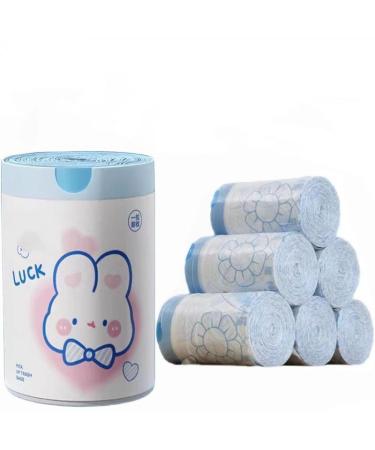 Cute cartoon high-value blue heart rabbit drawstring home kitchen portable thickened garbage bag print