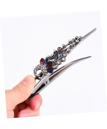 DOITOOL 1PC Metal Accessories crystal vintage duck billed hair clips metal hair accessories Bang Barrette french hair clip headgear modeling make up France Korean version Peacock - Buy Online on GoSupps.com