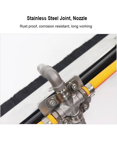 High Pressure Water Spray Cleaning Brush (12 Stainless Steel Nozzles) - Multi-Angle Up and Down Adjustment + 4Pcs 80cm Brushes Rooftop Photovoltaic Panel Dust Removal - Buy Online on GoSupps.com