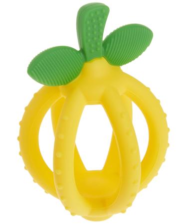 Itzy Ritzy Teething Ball & Training Toothbrush  Silicone, BPA-Free Bitzy Biter Lemon-Shaped Teething Ball Featuring Multiple Textures to Soothe Gums and an Easy-to-Hold Design, Lemon