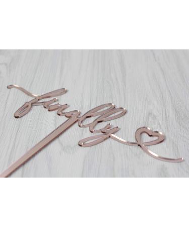 zxyxka Rose Gold Finally Cake Topper Wedding Anniversary Engagement Bridal Shower Cake Decoration - Buy Online on GoSupps.com