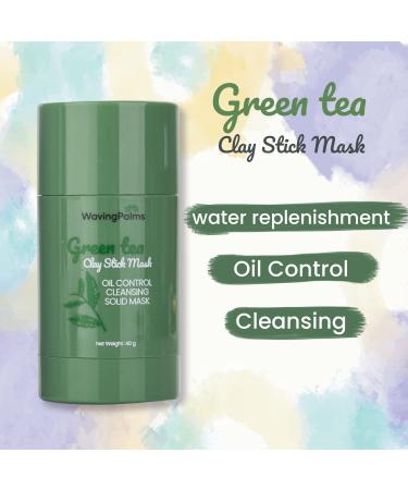 Waving Palms Green Tea Clay Stick Mask - Deep Cleansing Pores & Blackheads Purifying Facial Stick - Buy Online on GoSupps.com