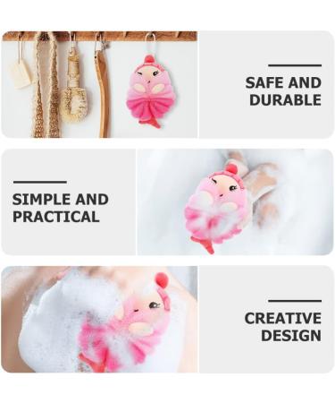 Minkissy Mermaid Kids Bath Loofah Sponge Set - 2 Pack Animal Shower Loofahs for Body Scrubbing and Exfoliation - Buy Online on GoSupps.com