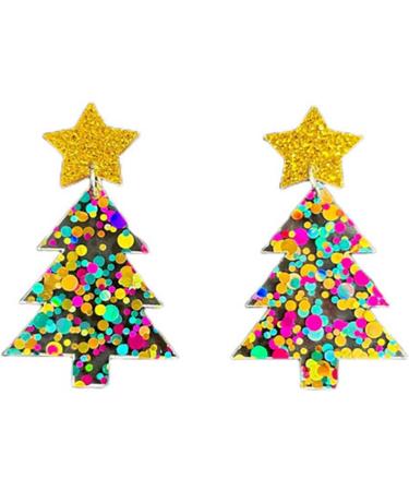 Feyley Earrings | Delicate Christmas Tree Sequin Drop Earrings | 2023 Trendy Vintage Jewelry for Girls & Ladies Gifts - Buy Online on GoSupps.com