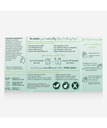 Nature's Aid Energizing Natural Rice Water Shampoo Bar for Hair Growth Strengthening & Thickening Shampoo for All Hair Types. Natural Lather and Salon Quality. Vegan. Made in Canada. (Lemongrass Peppermint) 72g - Buy Online on GoSupps.com