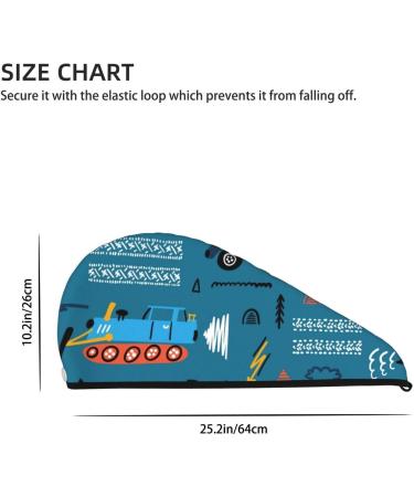 Construction Trucks Microfiber Hair Towel - Super Absorbent & Quick Dry Wrap for Long Curly Thick Hair Coral Velvet Softness Perfect for Women - Buy Online on GoSupps.com