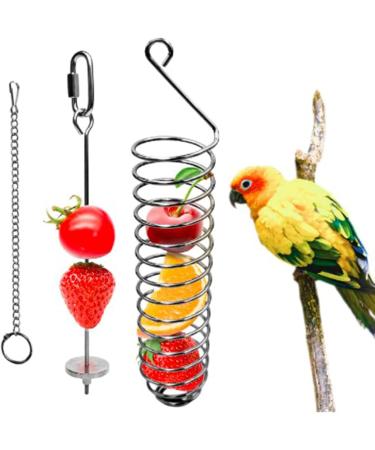Ruiqas Bird & Chicken Fruit Holder - Stainless Steel Vegetable Feeder Basket for Foraging - Buy Online on GoSupps.com