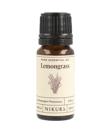 Nikura Lemongrass Essential Oil for Diffusers | Insect Mosquito Repellent Oil for Candle Making Bugs | Stress & Anxiety Relief Humidifiers Aromatherapy Mood Lifting | 10ml | 100% Pure & UK Made