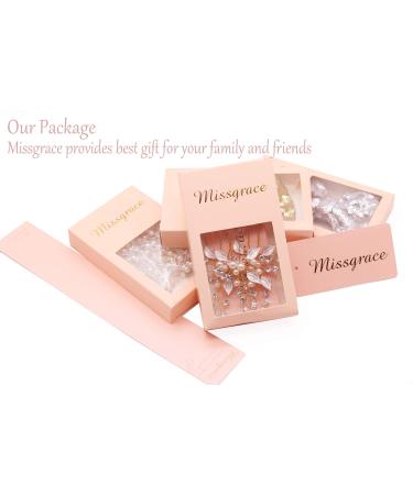 Missgrace Bridal Crystal Leaf Rose Gold Hair Pins - Pack of 3 | Wedding Hair Accessories - Buy Online on GoSupps.com