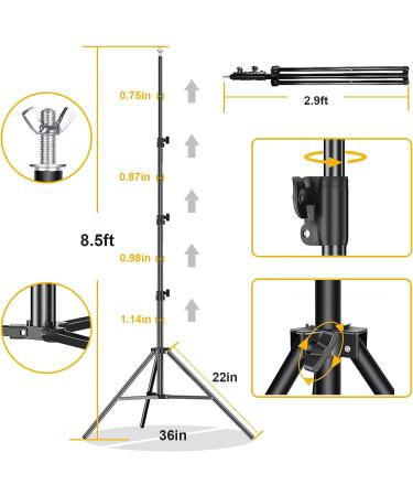 Adjustable 8.5x10ft Backdrop Stand for Parties & Events | Background Support System with Clamps, Clips, Sandbag & Carry Bag - CPLIRIS V2 - Buy Online on GoSupps.com