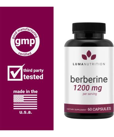 Berberine Supplement 1200mg - HCI Plus - 60 Capsules - Buy Online on GoSupps.com