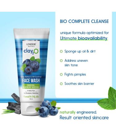 Blueberry Charcoal Face Wash | Oil Control & Even Skin Tone | 4% Niacinamide & 6 Actives | Vegan 100mL for All Skin Types - Buy Online on GoSupps.com