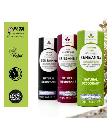 BEN & ANNA Persian Lime Deodorant 40g - Natural Vegan Deodorant in Paper Tube - Buy Online on GoSupps.com
