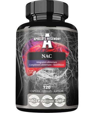 Apollo's Hegemony NAC 500 mg - N-Acetyl L-Cysteine 120 Vegan Capsules - 4 Month Supply - Amino Acid Dietary Supplement to Support Liver Function and Antioxidant Levels