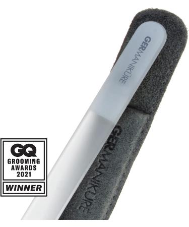 GERMANIKURE Mantra Glass Nail File in Suede Case - Professional Manicure & Pedicure Tool for Natural Fingernails - Ethically Made in Czech Republic - Buy Online on GoSupps.com