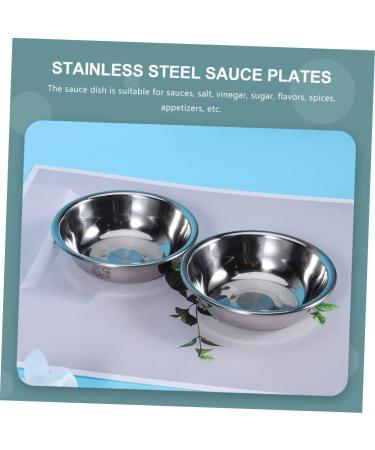 Ciieeo 8pcs Stainless Steel Plate Round Seasoning Condiment Sauce Cups Sauce Bowls Japanese Plates Dipping Bowls Home Sauce Bowl Appetizer Plates Butter Seasoning Plates Food Side Dish 8.5X8.5X2.5CM Silver - Buy Online on GoSupps.com